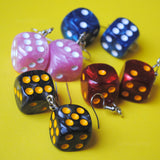 Pearl swirl dice earrings  - 16mm