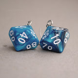 Steel Sky Swirl swirl RPG dice earrings