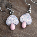 Cosmic sparkle mushroom earrings