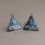 Steel Sky Swirl swirl RPG dice earrings