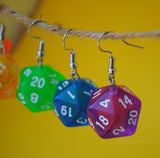 20 Sided RPG dice earrings  - 20mm