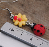 Ladybug summer garden earrings