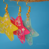 Large stars within stars earrings