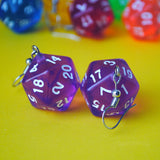 20 Sided RPG dice earrings  - 20mm