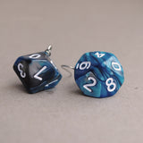 Steel Sky Swirl swirl RPG dice earrings