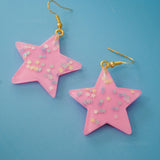 Large stars within stars earrings