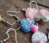 Cosmic sparkle mushroom earrings