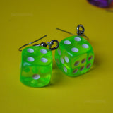 6 Sided RPG dice earrings  - 14mm