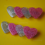 Set of 2 Glitter Hearts Barrette hair clips - 6.3cm