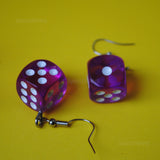 6 Sided RPG dice earrings  - 14mm