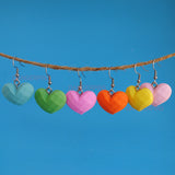 Faceted candy hearts earrings