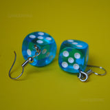 6 Sided RPG dice earrings  - 14mm