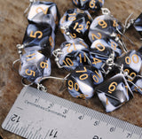 Black & White Swirl swirl RPG dice earrings