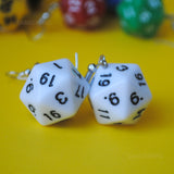 20 Sided opaque RPG dice earrings  - 20mm Colors d20