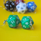 20 Sided opaque RPG dice earrings  - 20mm Colors d20