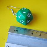 20 Sided opaque RPG dice earrings  - 20mm Colors d20