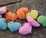 Faceted candy hearts earrings