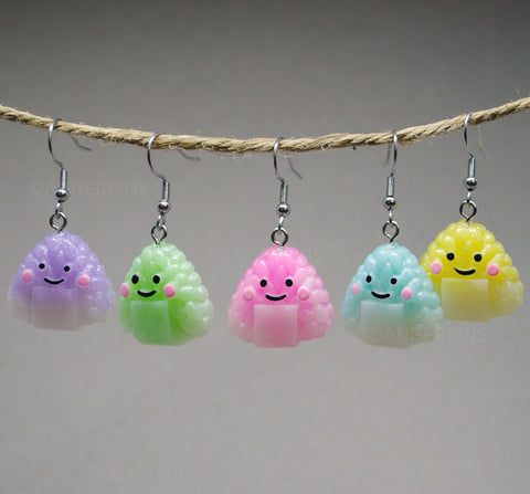 Happy contented rice balls earrings