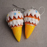 Large Greedyguts ice cream cones earrings