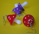 Large Fairytale Mushroom earrings - 6 colors!