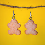 Gingerbread cream sandwich cookie earrings