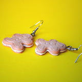 Gingerbread cream sandwich cookie earrings