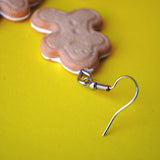 Gingerbread cream sandwich cookie earrings