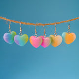 Heart gradient sparkles earrings