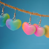 Heart gradient sparkles earrings