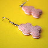 Gingerbread cream sandwich cookie earrings