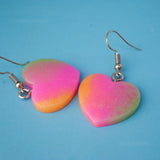 Heart gradient sparkles earrings