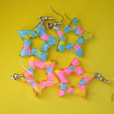 2 pairs of Pink & Blue blobby stars earrings