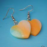 Heart gradient sparkles earrings