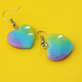 Heart gradient sparkles earrings