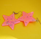 Large stars within stars earrings