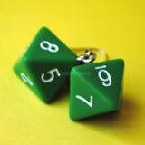 8 Sided diamond opaque RPG dice earrings  - 18mm Colors d8