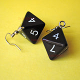 8 Sided diamond opaque RPG dice earrings  - 18mm Colors d8