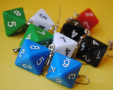 8 Sided diamond opaque RPG dice earrings  - 18mm Colors d8