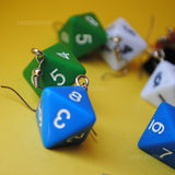 8 Sided diamond opaque RPG dice earrings  - 18mm Colors d8