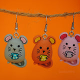 Cute mouse cheese thieves earrings