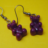 Small Solid Color Gummy bear earrings