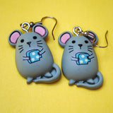 Cute mouse cheese thieves earrings