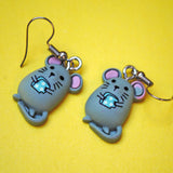 Cute mouse cheese thieves earrings