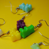 Small Solid Color Gummy bear earrings