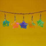 Psychedelic candy swirl Stars earrings