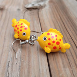 Happy bright  Yellow fish earrings :)