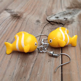 Happy bright  Yellow fish earrings :)