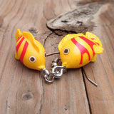 Happy bright  Yellow fish earrings :)