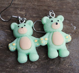 Large Gentle pastel Bears earrings