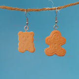 Gingerbread cream sandwich cookie earrings